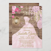 Zoete 16 Birthday - Hout en roze bloemen Kaart (Voorkant / Achterkant)