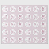 Zoete 16 Birthday Orchid Paars Personalized Cadeaupapier (Vlak)