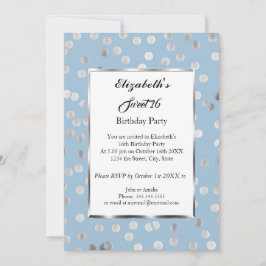 Zoete 16 Birthday Party Blue Party Silver Bubbles Kaart