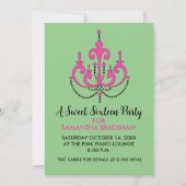 Zoete 16 Birthday Party Invitations (Green) Kaart (Voorkant)