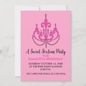 Zoete 16 Birthday Party Invitations (roze) Kaart (Voorkant)