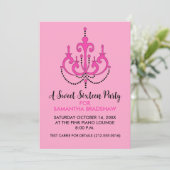 Zoete 16 Birthday Party Invitations (roze) Kaart (Staand voorkant)