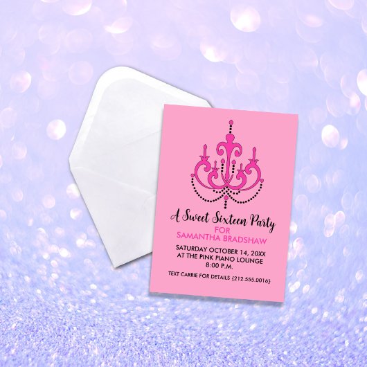 Zoete 16 Birthday Party Invitations (roze) Kaart