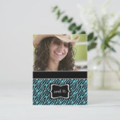 Zoete 16 Birthday Party Invitations {Zebra Print} Kaart (Staand voorkant)