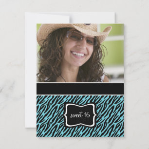 Zoete 16 Birthday Party Invitations {Zebra Print} Kaart