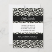 Zoete 16 Birthday Party Invitations {Zebra Print} Kaart (Achterkant)