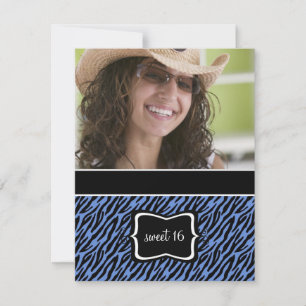 Zoete 16 Birthday Party Invitations {Zebra Print} Kaart