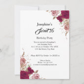 Zoete 16 Birthday Party Red Pink Roses Kaart (Voorkant)