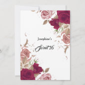 Zoete 16 Birthday Party Red Pink Roses Kaart (Achterkant)