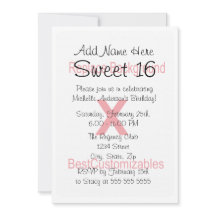 Zoete 16 Birthday Party Sjabloon