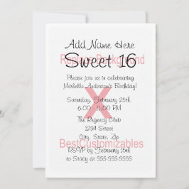 Zoete 16 Birthday Party Sjabloon Kaart