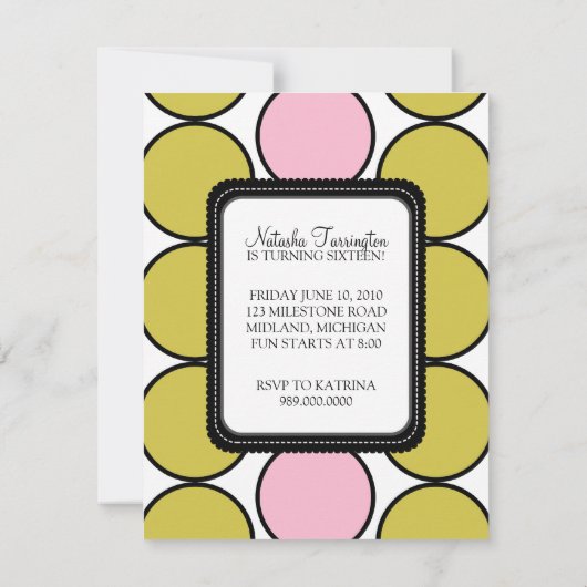 Zoete 16 Birthday Party Uitnodigingen {Boho Chic} (Achterkant)