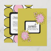 Zoete 16 Birthday Party Uitnodigingen {Boho Chic} (Voorkant / Achterkant)