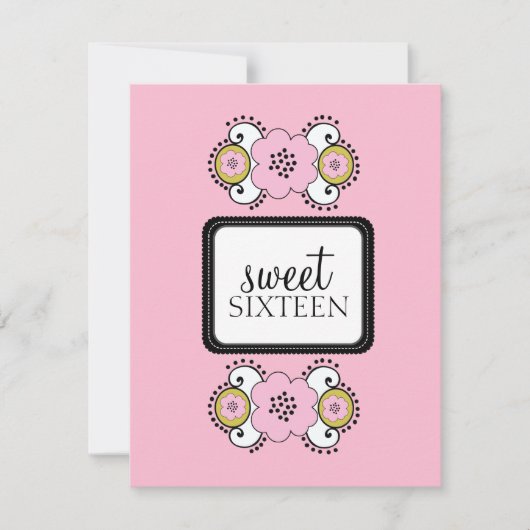 Zoete 16 Birthday Party Uitnodigingen {Boho Chic} (Voorkant)