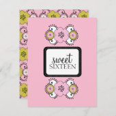 Zoete 16 Birthday Party Uitnodigingen {Boho Chic} (Voorkant / Achterkant)