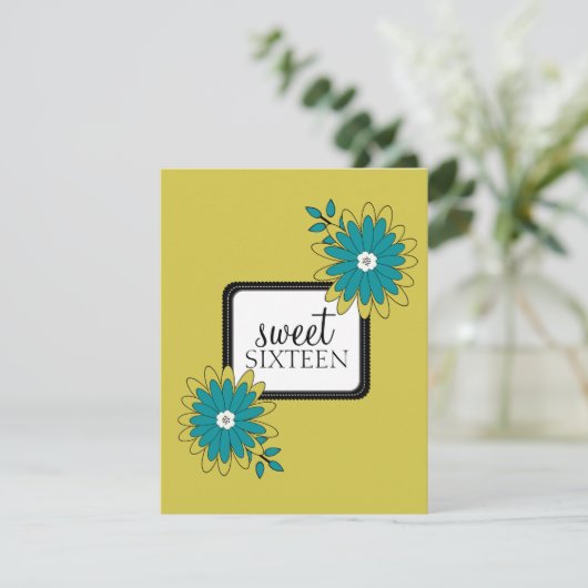 Zoete 16 Birthday Party Uitnodigingen {Boho Chic} (Staand voorkant)