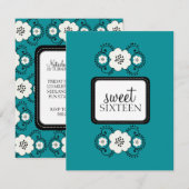Zoete 16 Birthday Party Uitnodigingen {Boho Chic} (Voorkant / Achterkant)