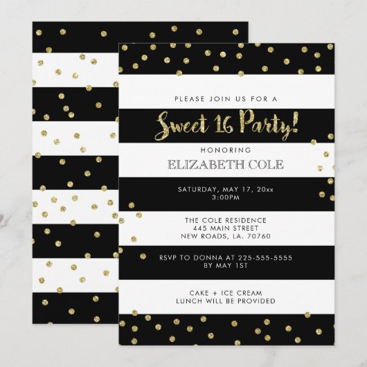 Zoete 16 Birthday Party-uitnodigingen Kaart (Voorkant / Achterkant)