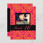 Zoete 16 Birthday Party-uitnodigingen Kaart (Voorkant / Achterkant)