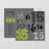 Zoete 16 Birthday Party-uitnodigingen Kaart (Voorkant / Achterkant)
