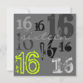 Zoete 16 Birthday Party-uitnodigingen Kaart (Voorkant)