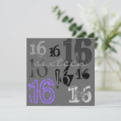 Zoete 16 Birthday Party-uitnodigingen Kaart (Staand voorkant)