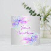 Zoete 16 Birthday Silver en Roze Paarse Blauwe Zwe Kaart (Staand voorkant)