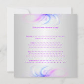 Zoete 16 Birthday Silver en Roze Paarse Blauwe Zwe Kaart (Achterkant)