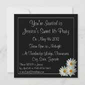 Zoete 16 Birthday-uitnodigingen - Daisy Flower Kaart (Achterkant)