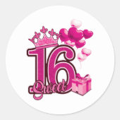 Zoete 16 Birthday Witte Stickers (Voorkant)