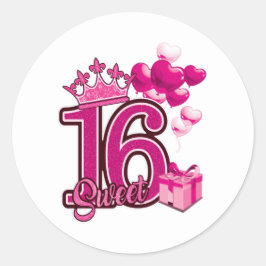 Zoete 16 Birthday Witte Stickers