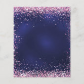 Zoete 16 blauw-roze glitter budgetuitnodiging flyer (Achterkant)
