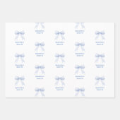 Zoete 16 blauwe strik wit inpakpapier vel (Voorkant 3)