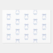 Zoete 16 blauwe strik wit inpakpapier vel (Voorkant 2)