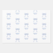 Zoete 16 blauwe strik wit inpakpapier vel (Voorkant)