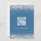 Zoete 16 blauwe witte ballerina jurk QR code Kaart (Achterkant)