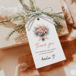 Zoete 16 Bloemige Bedankkaartje Cadeaulabel