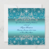 Zoete 16 Blue Snow Birthday Invite Kaart (Achterkant)