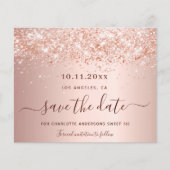 Zoete 16 blush roos glitter budget Opslaan Datum Flyer (Voorkant)