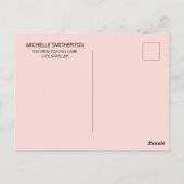 Zoete 16 Blush roze bloemen Groene bladeren Briefkaart (Achterkant)