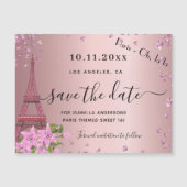 Zoete 16 blush roze paris save the date magneet (Voorkant)