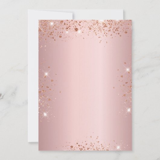 Zoete 16 blush roze sparkle jurk kaart (Achterkant)
