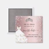 Zoete 16 bruine roze glitterjurk met uitzondering magneet (Voorkant / Achterkant)