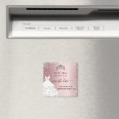 Zoete 16 bruine roze glitterjurk met uitzondering magneet (Insitu (Vaatwasser))