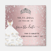 Zoete 16 bruine roze glitterjurk met uitzondering magneet (Voorkant)