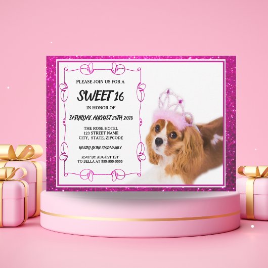 Zoete 16 Cavalier King Charles Spaniel Uitnodiging