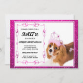 Zoete 16 Cavalier King Charles Spaniel Uitnodiging (Voorkant)