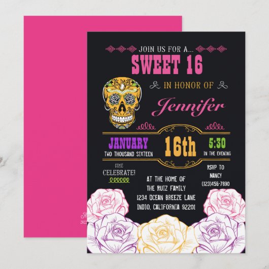Zoete 16 dag van de uitnoeping van de schedel van  kaart (Voorkant / Achterkant)