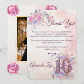 Zoete 16 Dank je kaart (Voorkant / Achterkant)