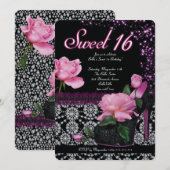 Zoete 16 en Quicenera uitnodigingen (Voorkant / Achterkant)